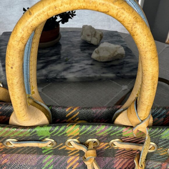 VINTAGE Dooney & Bourke Hand Bag Plaid Double Handle Purse Heart Limited Edition - Picture 13 of 17